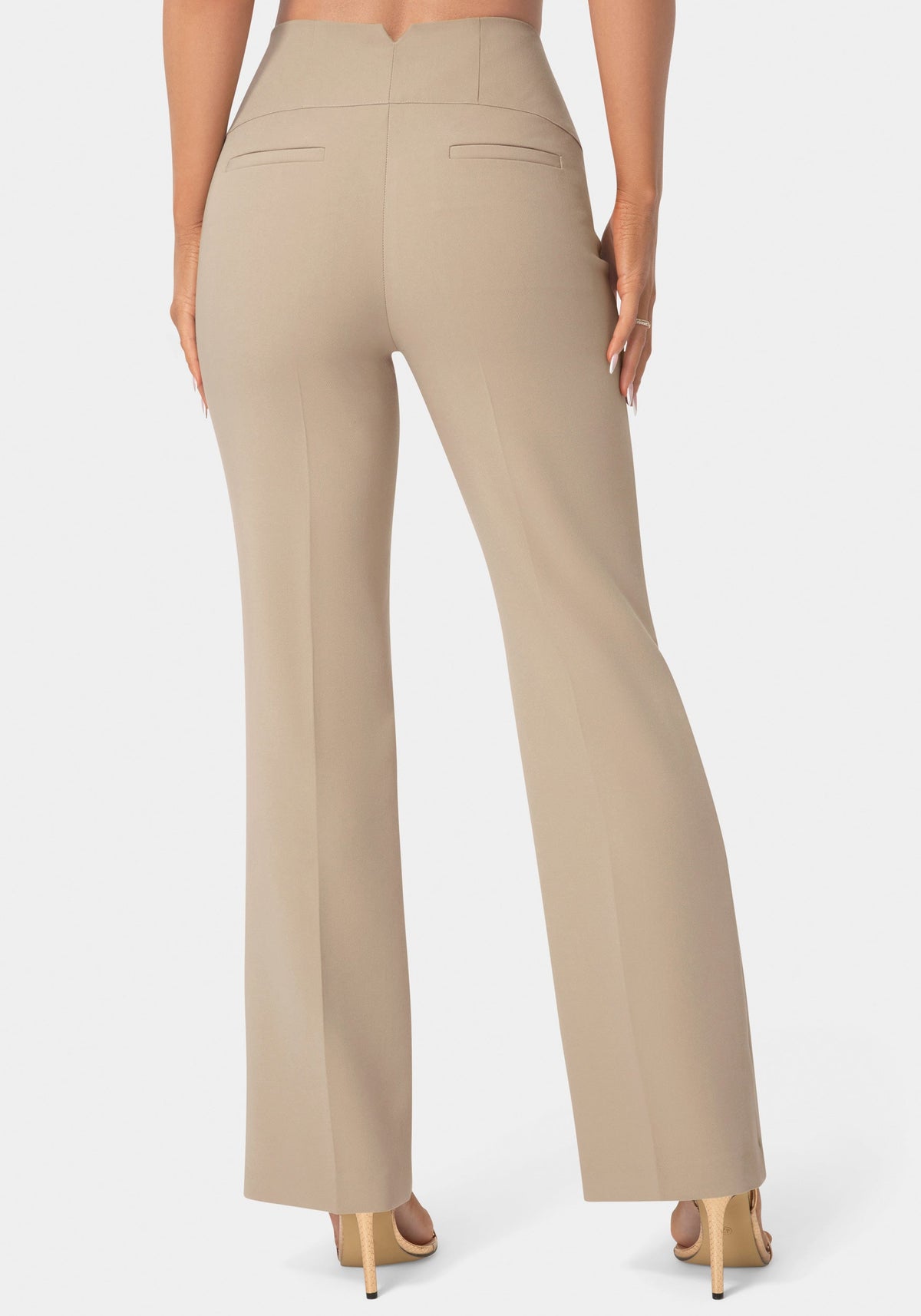 Bebe High-Waist Corset Illusion Straight-Leg Trousers