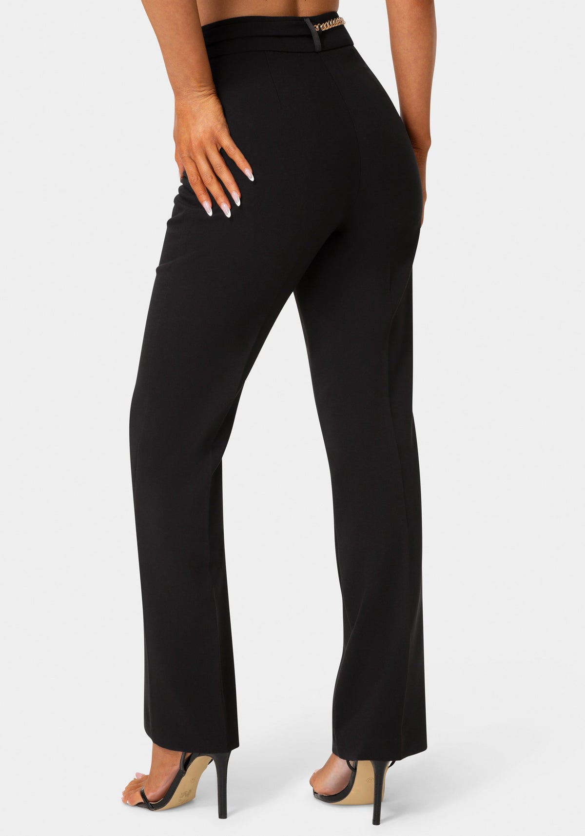 Bebe High-Waist Straight-Leg Trousers