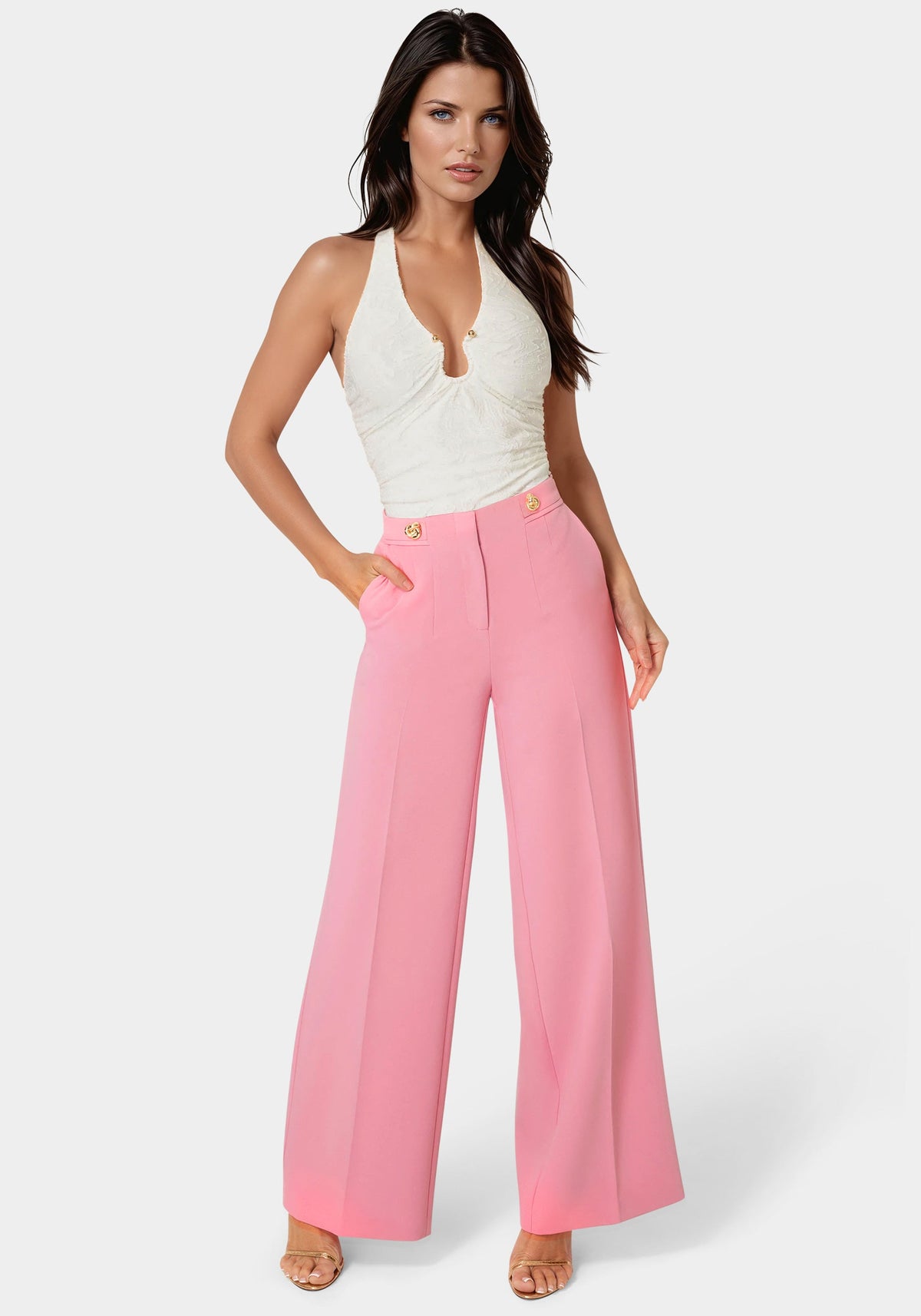 Bebe Tailored Wide-Leg Trousers