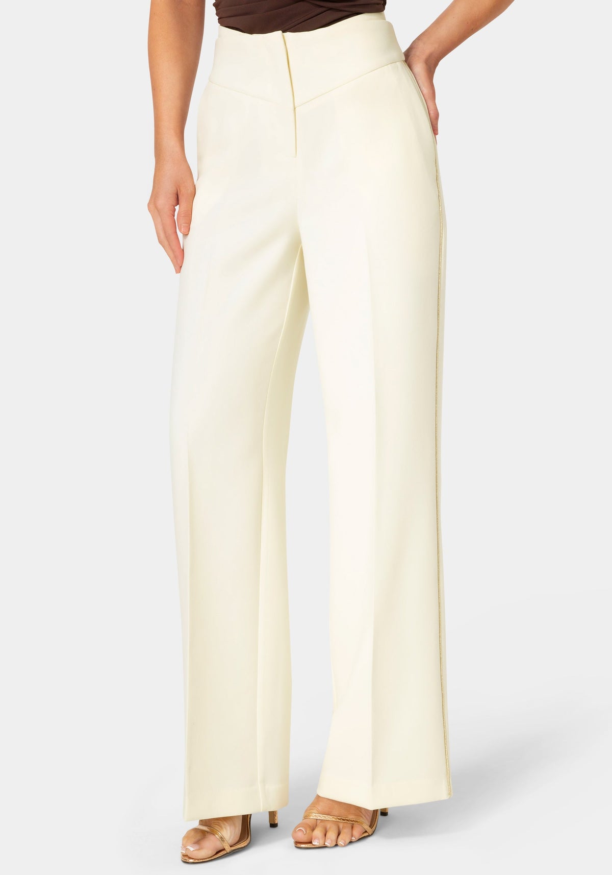 Bebe Tailored Straight Wide-Leg Trousers