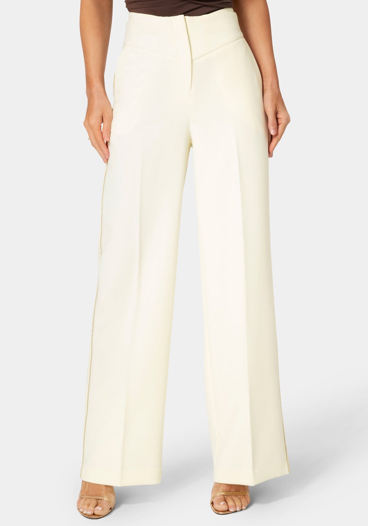 Bebe Tailored Straight Wide-Leg Trousers