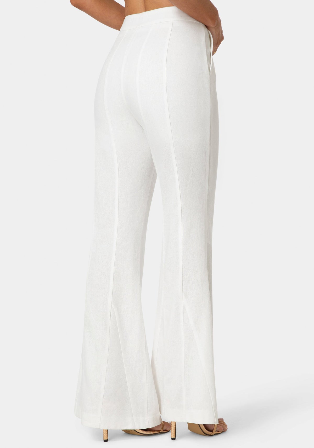 Bebe Linen Mini Flare-Leg Trousers