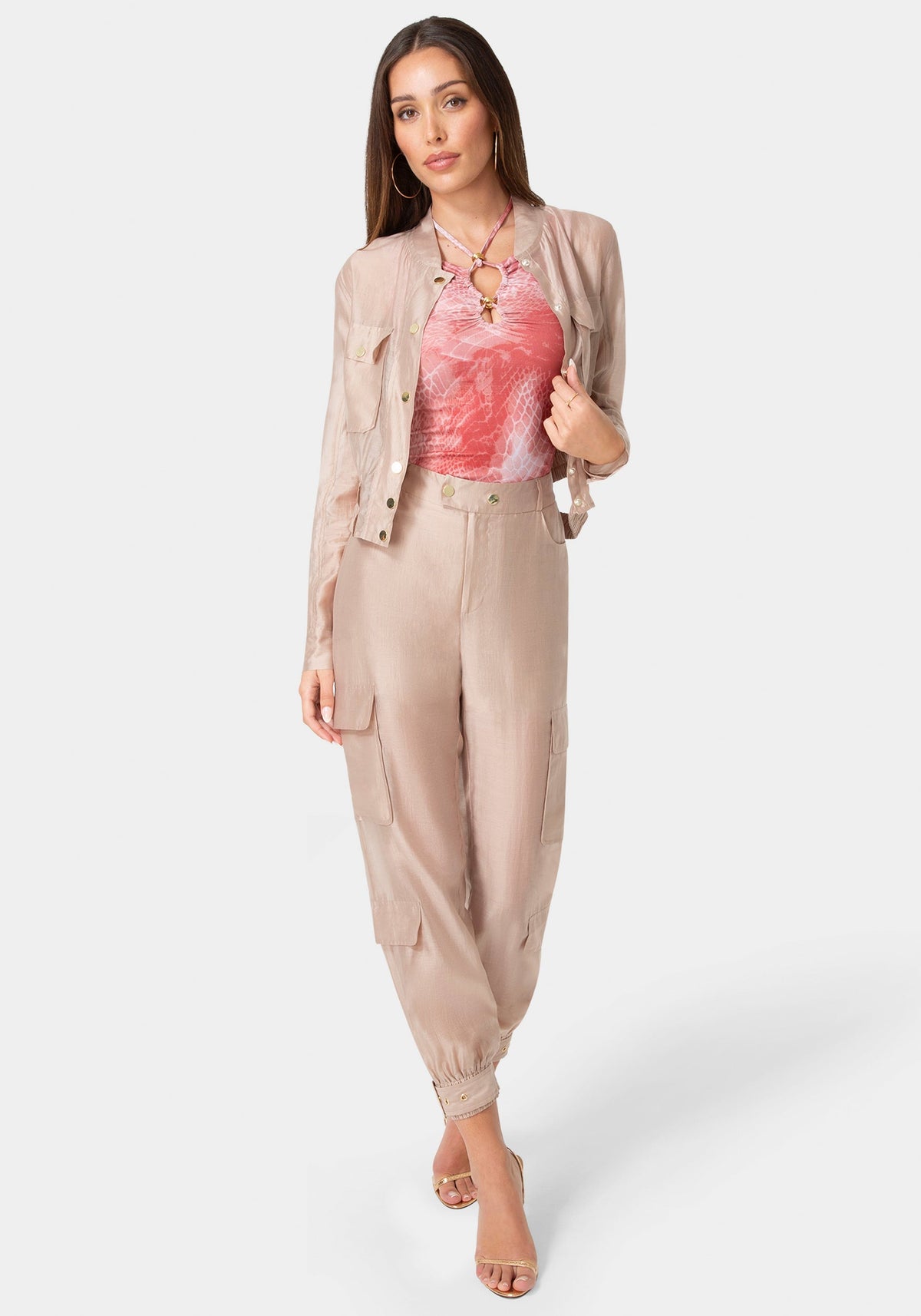 Bebe Light Sheer Voile Joggers