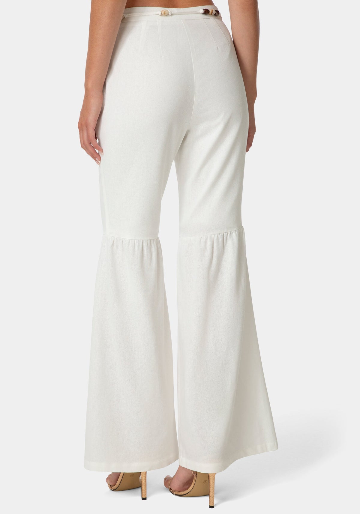 Bebe Linen Bell-Bottom Trousers