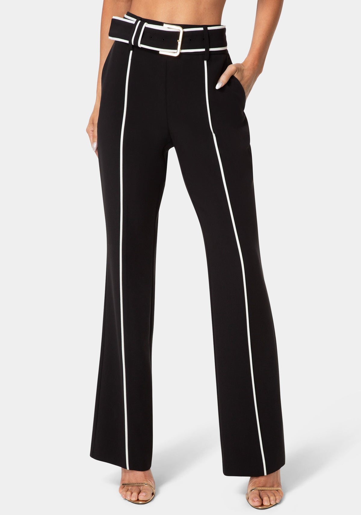 Tailored High Waist Straight Leg Pants