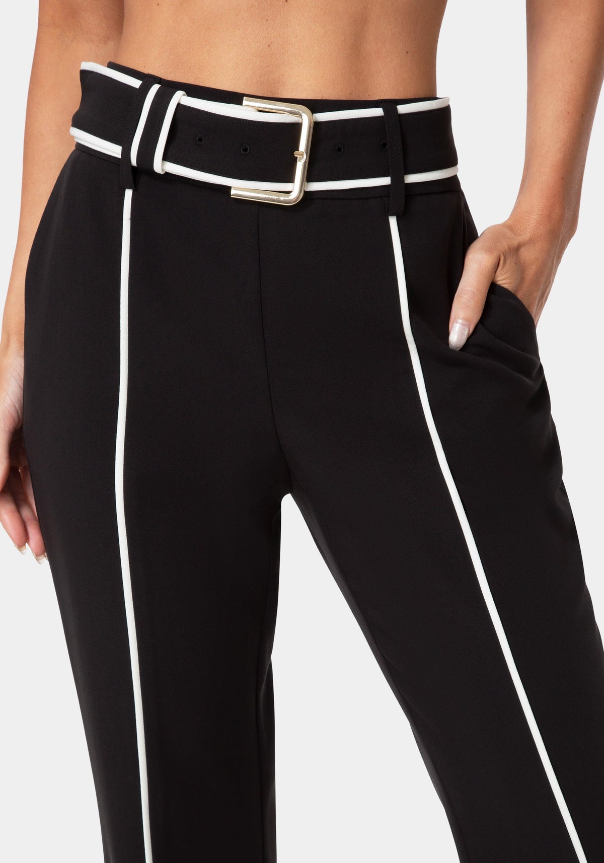 Tailored High Waist Straight Leg Pants
