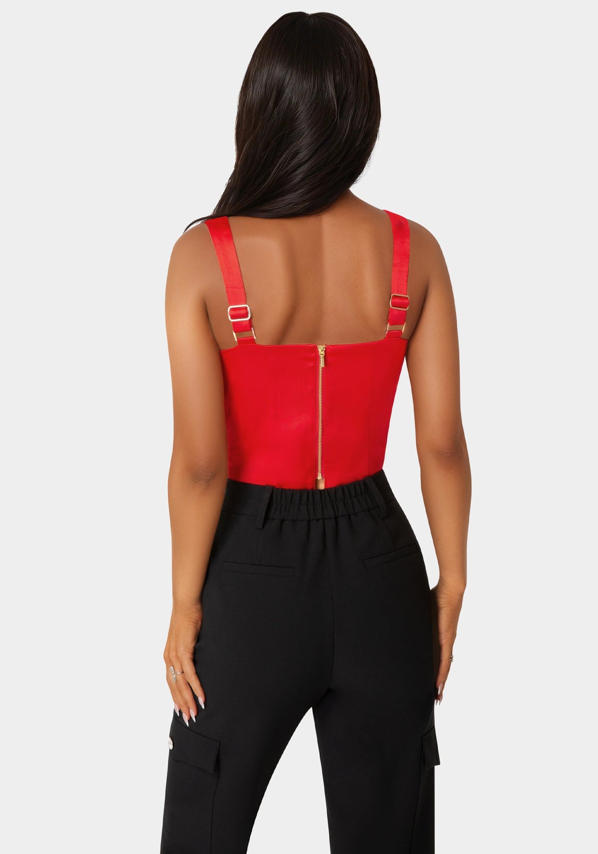 Bebe Front Drape Corset Top