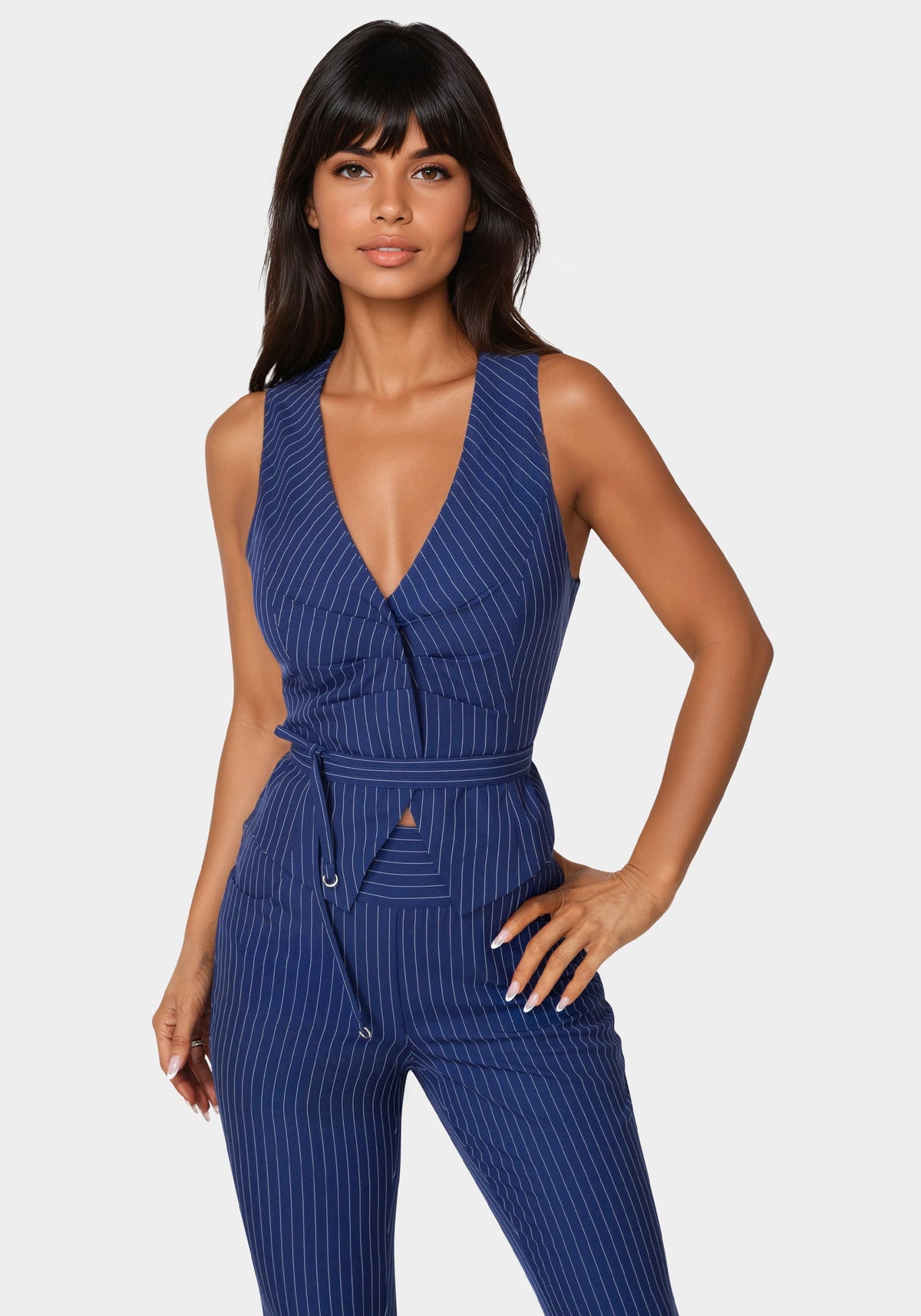 Bebe Tailored Stripe Vest