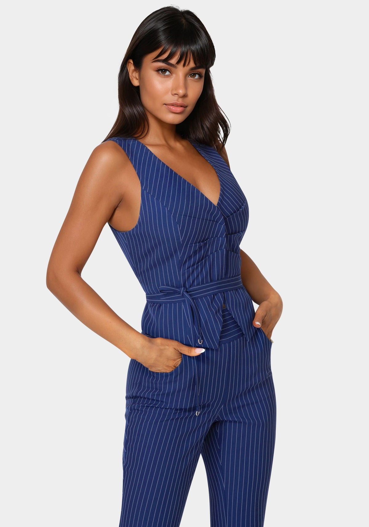 Bebe Tailored Stripe Vest