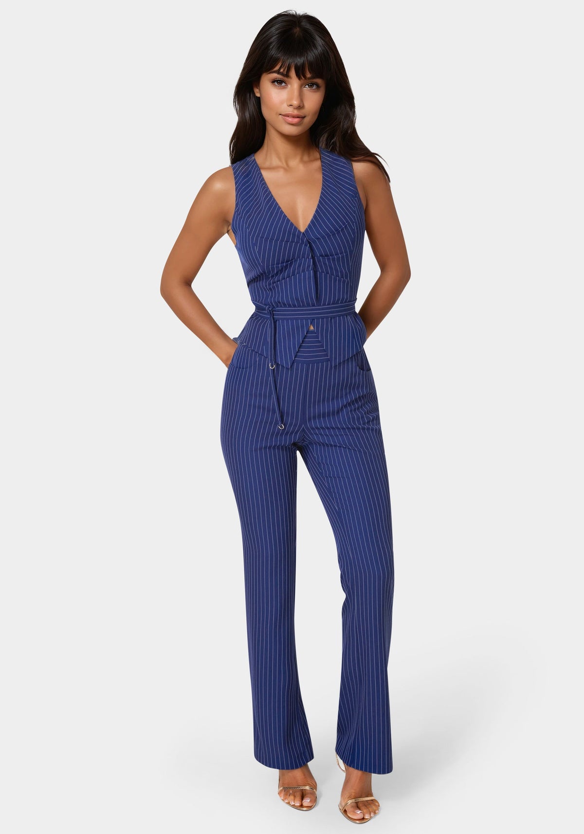 Bebe Tailored Stripe Vest