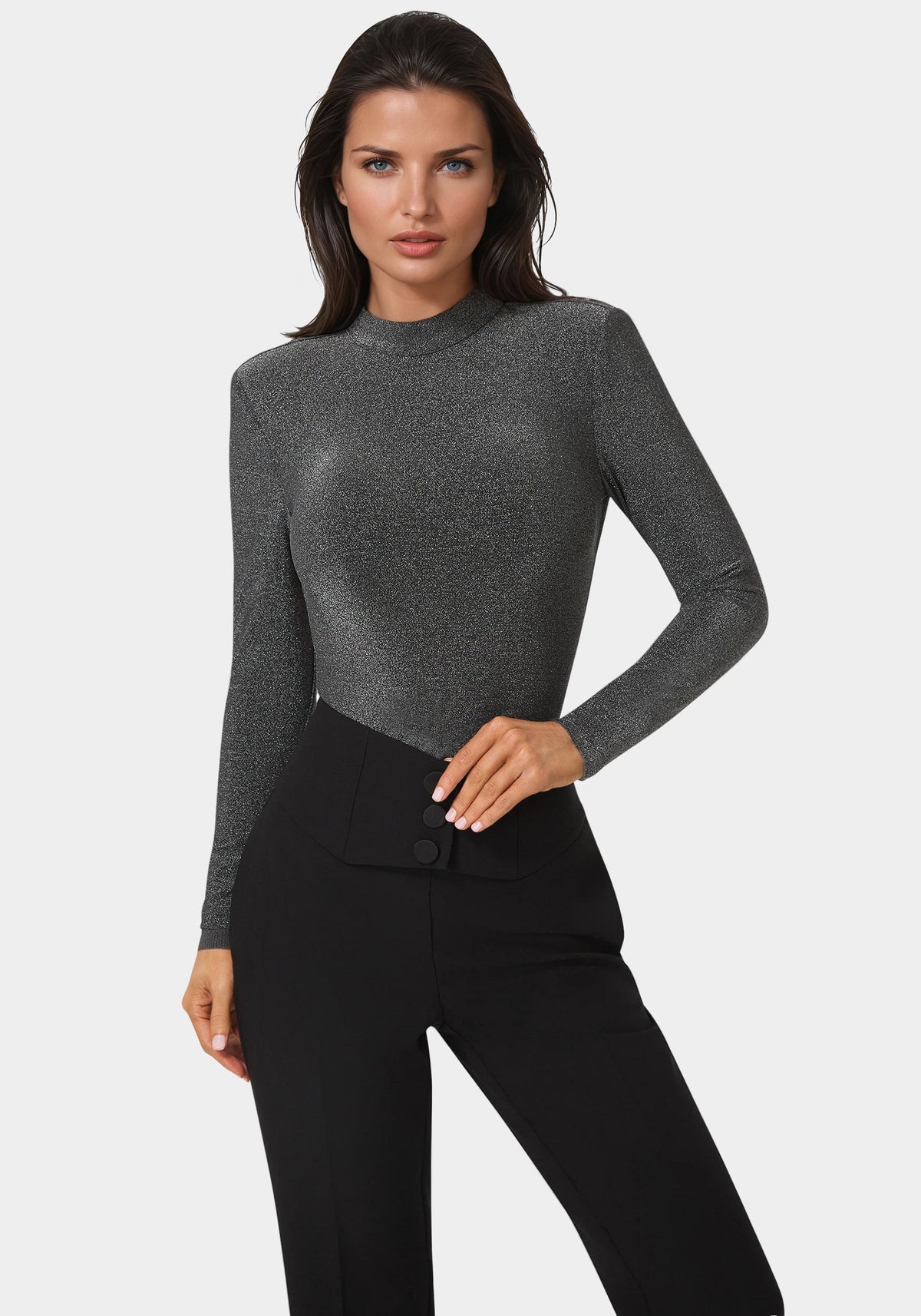 Bebe Glittery Back Jewel Bodysuit