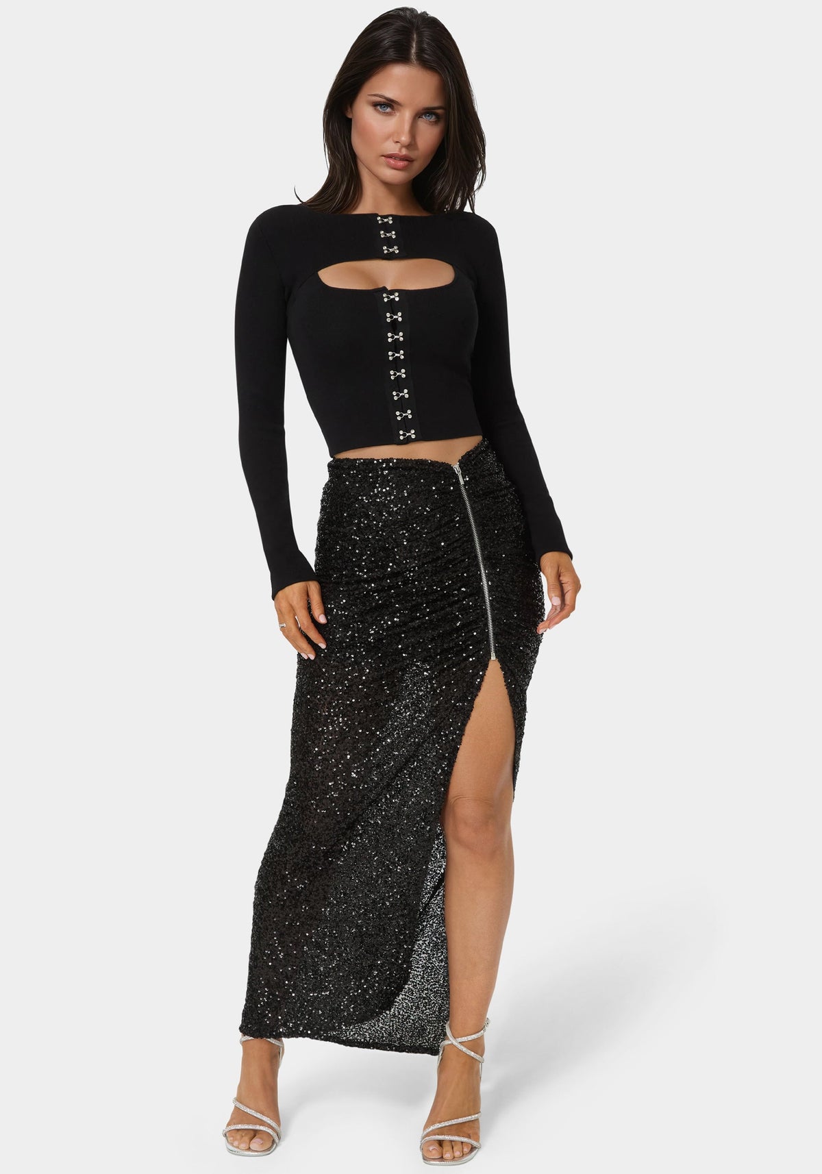 Bebe Sequin Maxi Skirt