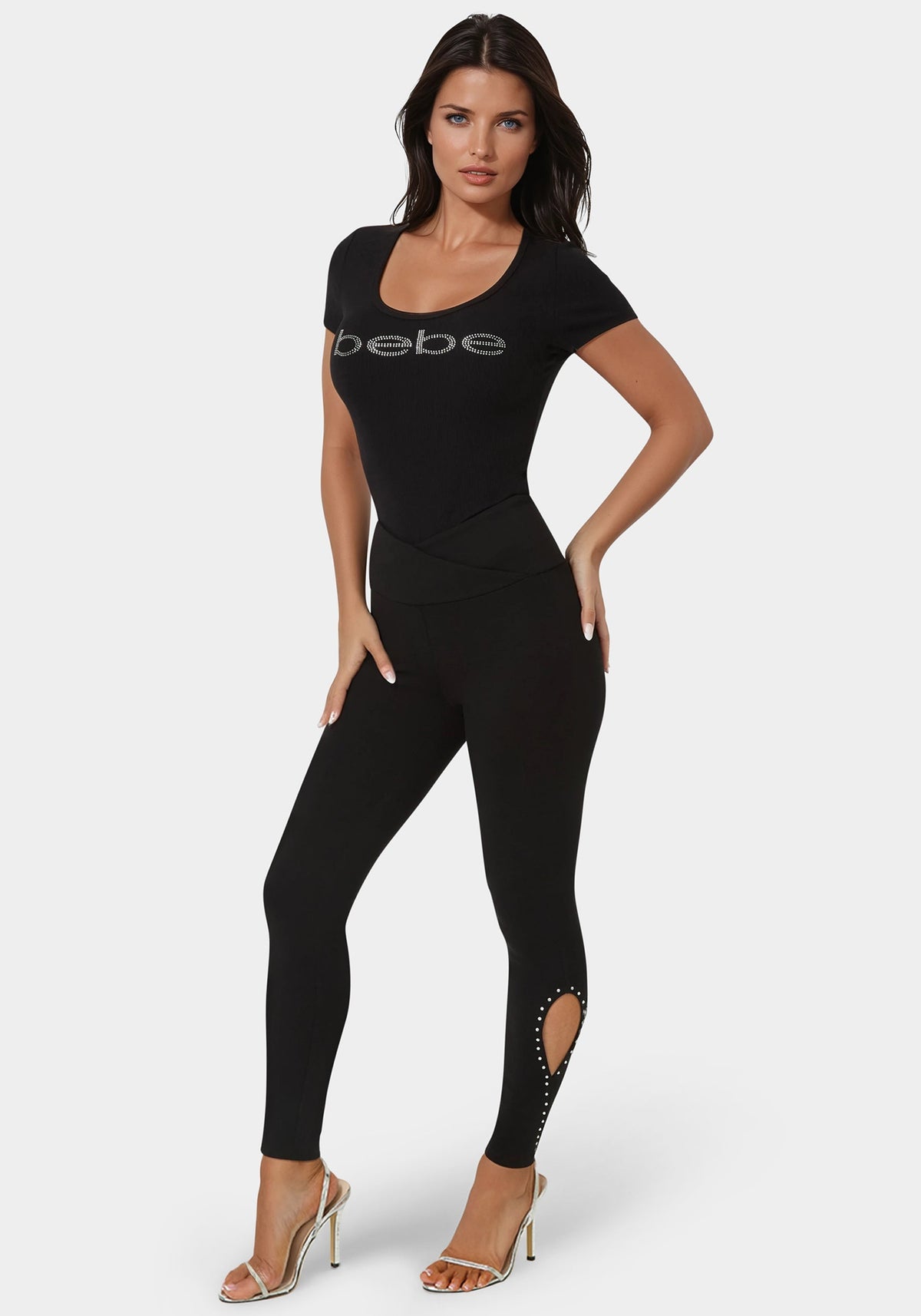 Bebe High Waist Rhinestone Legging