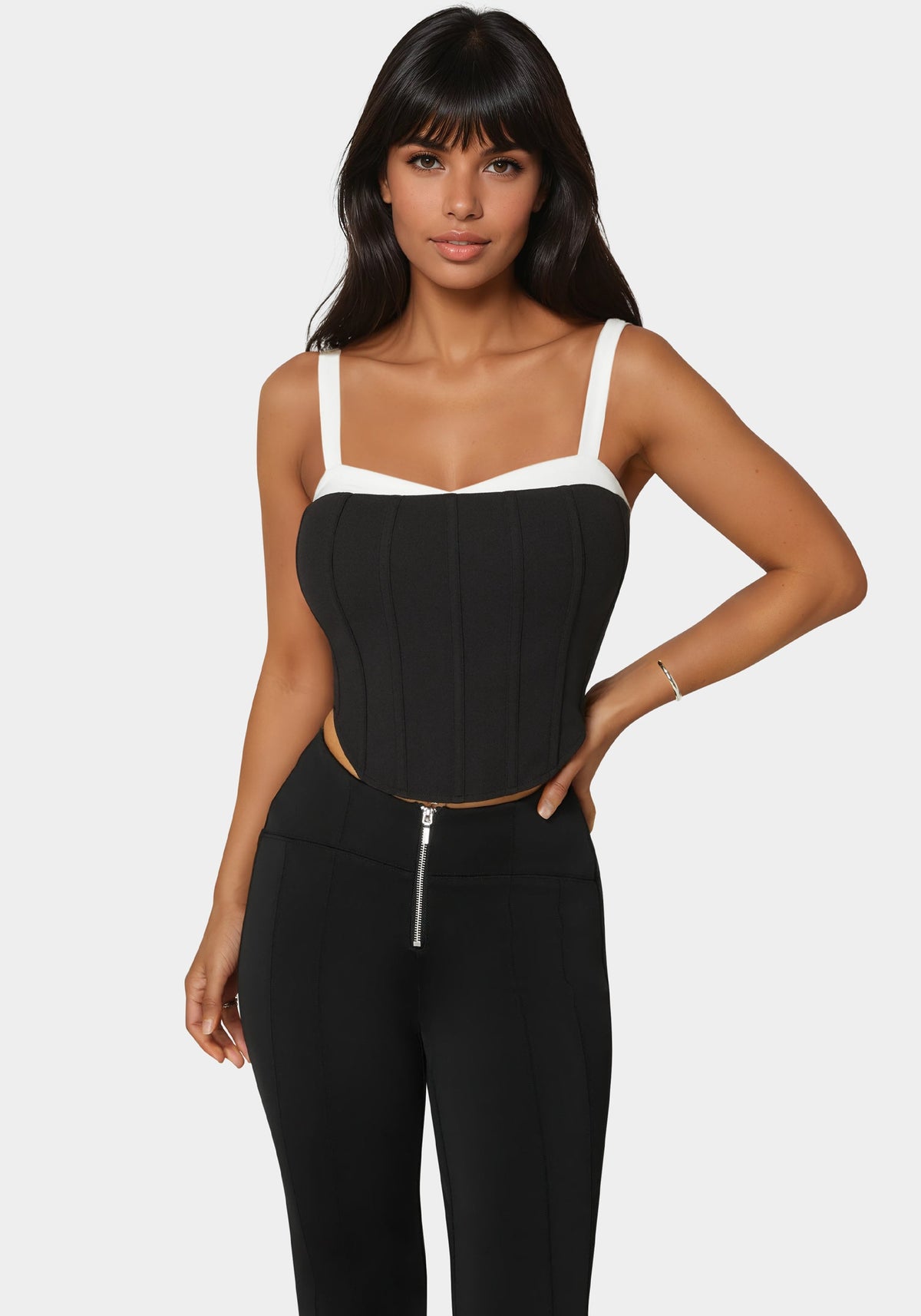 Bebe Corset Knit Top