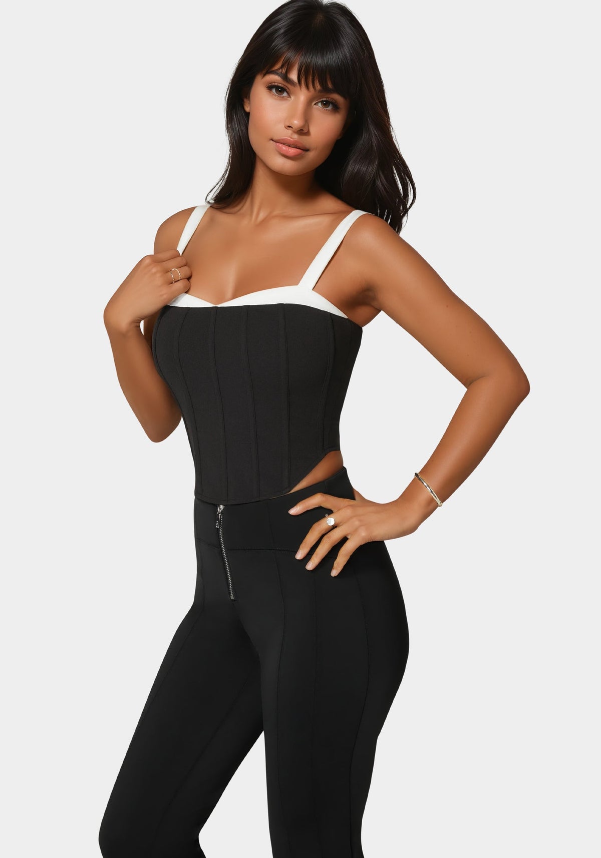 Bebe Corset Knit Top