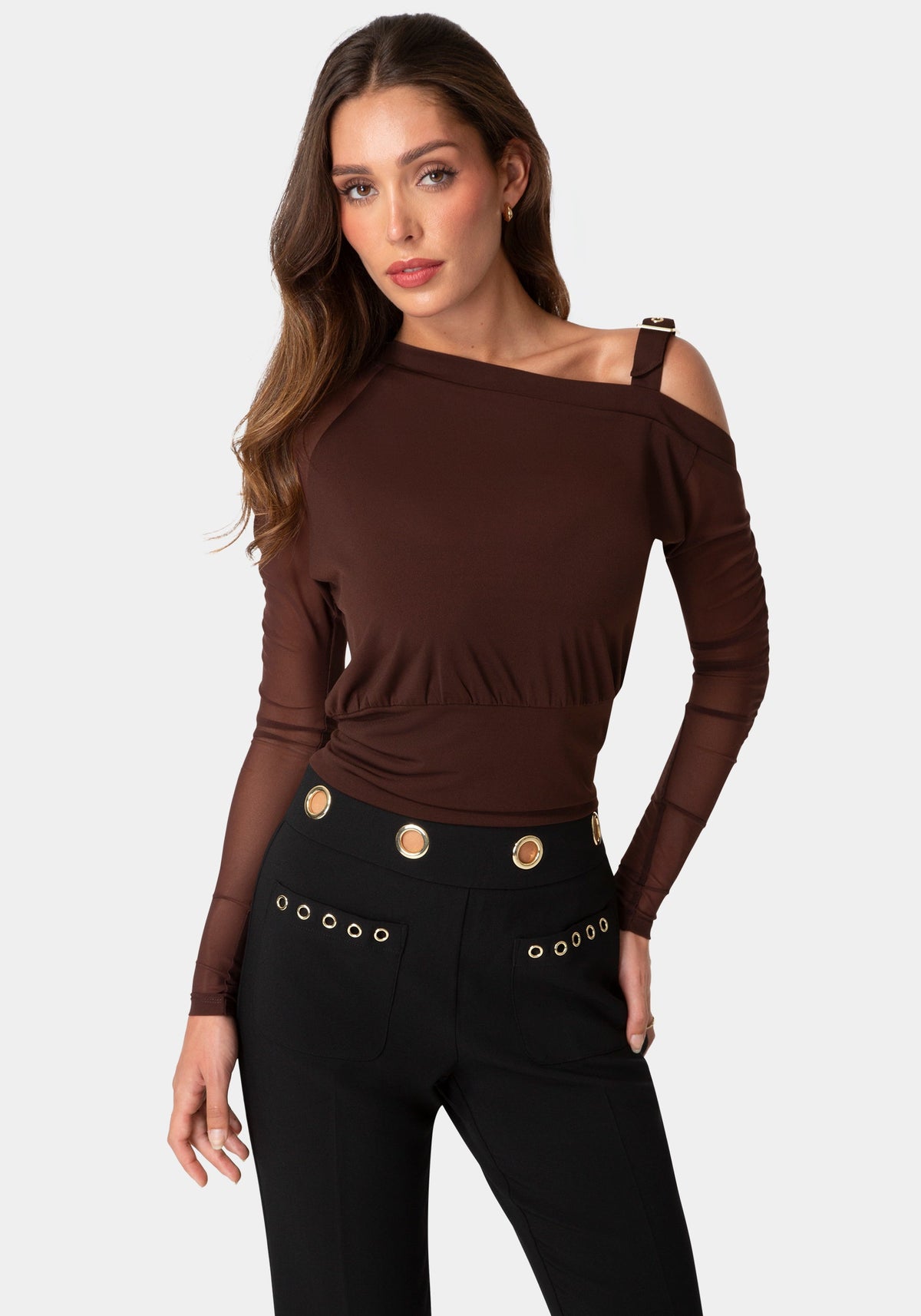 Asymmetrical Long Sleeves Knit Top