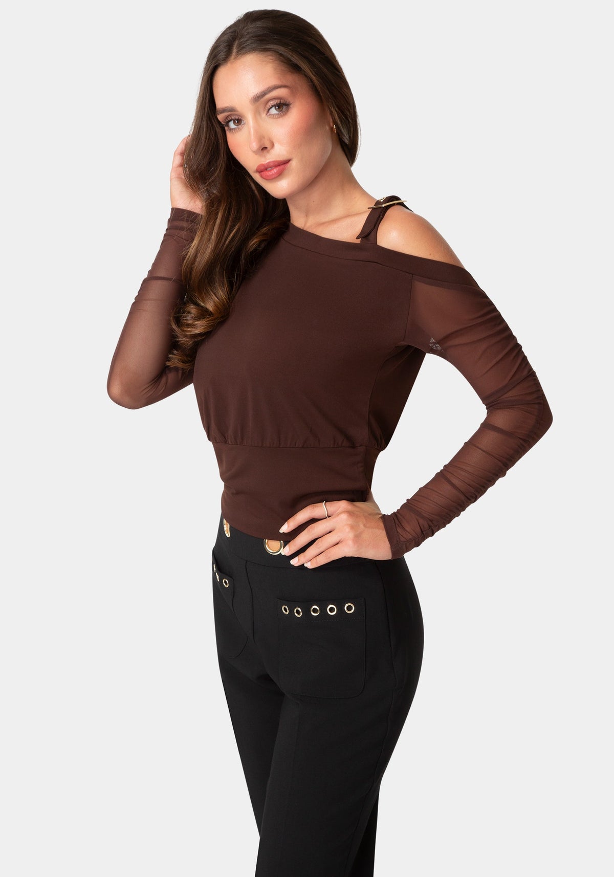 Asymmetrical Long Sleeves Knit Top