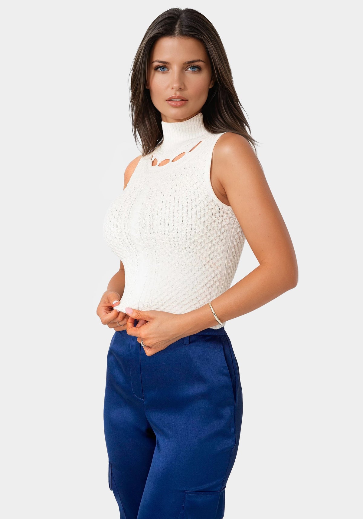 Bebe Cable Knit Tank Top