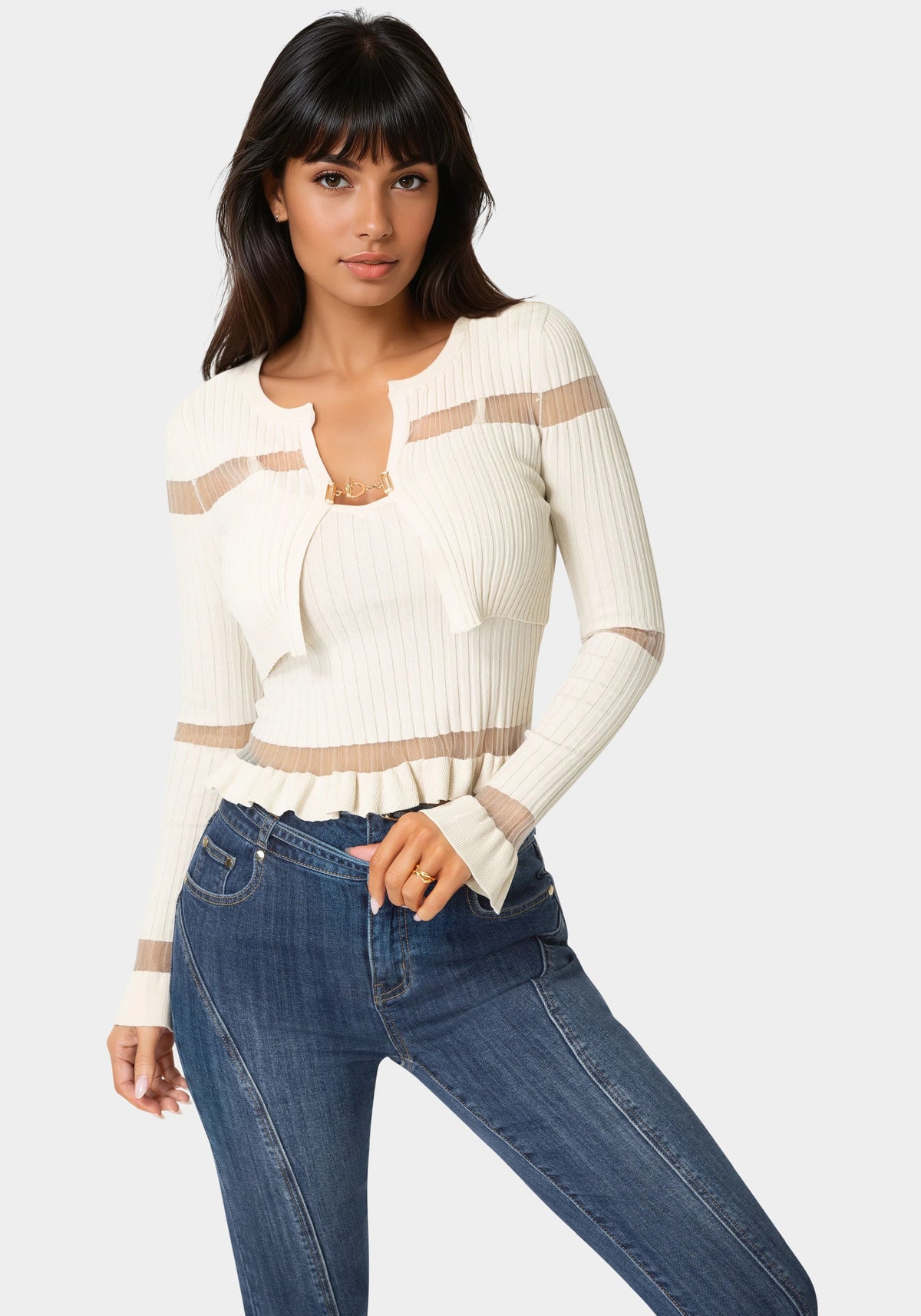 Bebe Two-Piece Knit Top Set