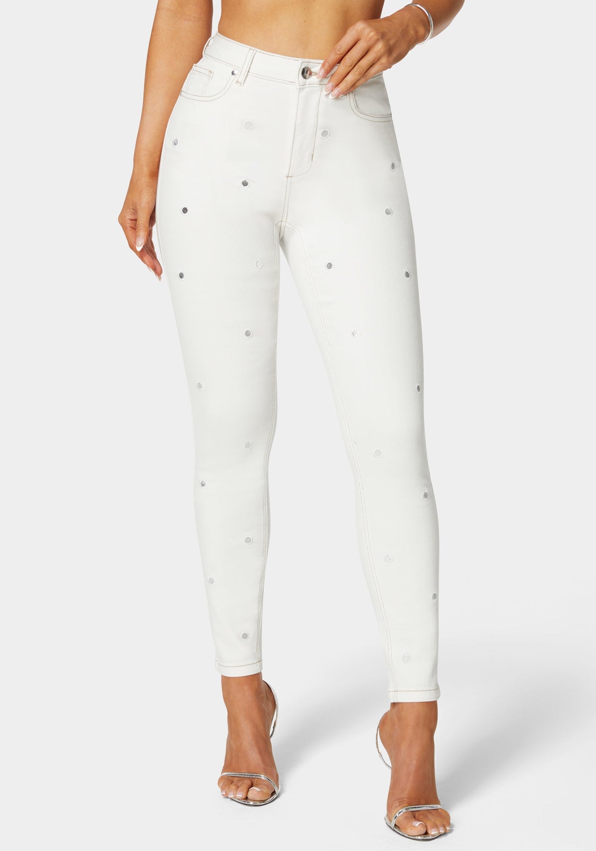 Bebe High-Waist Mirror Effect Skinny Jeans