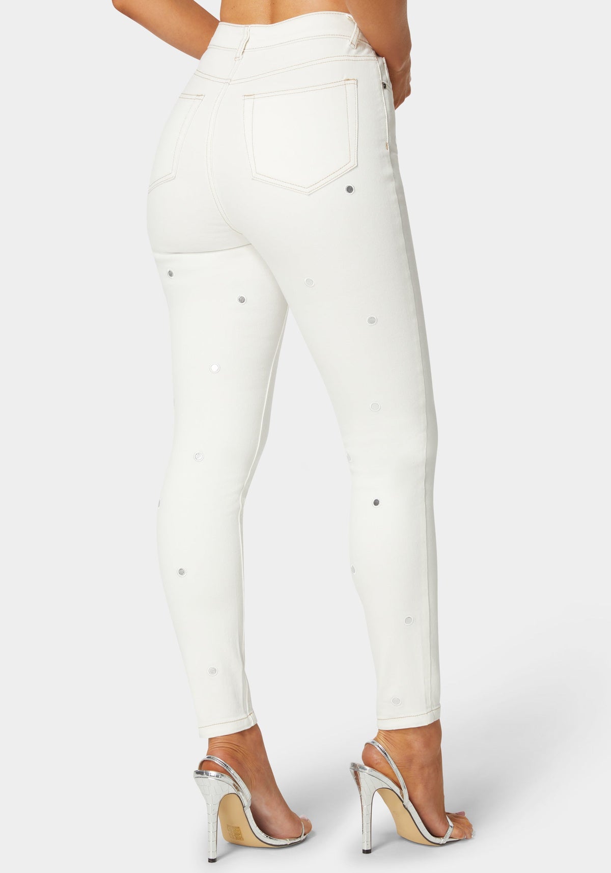 Bebe High-Waist Mirror Effect Skinny Jeans