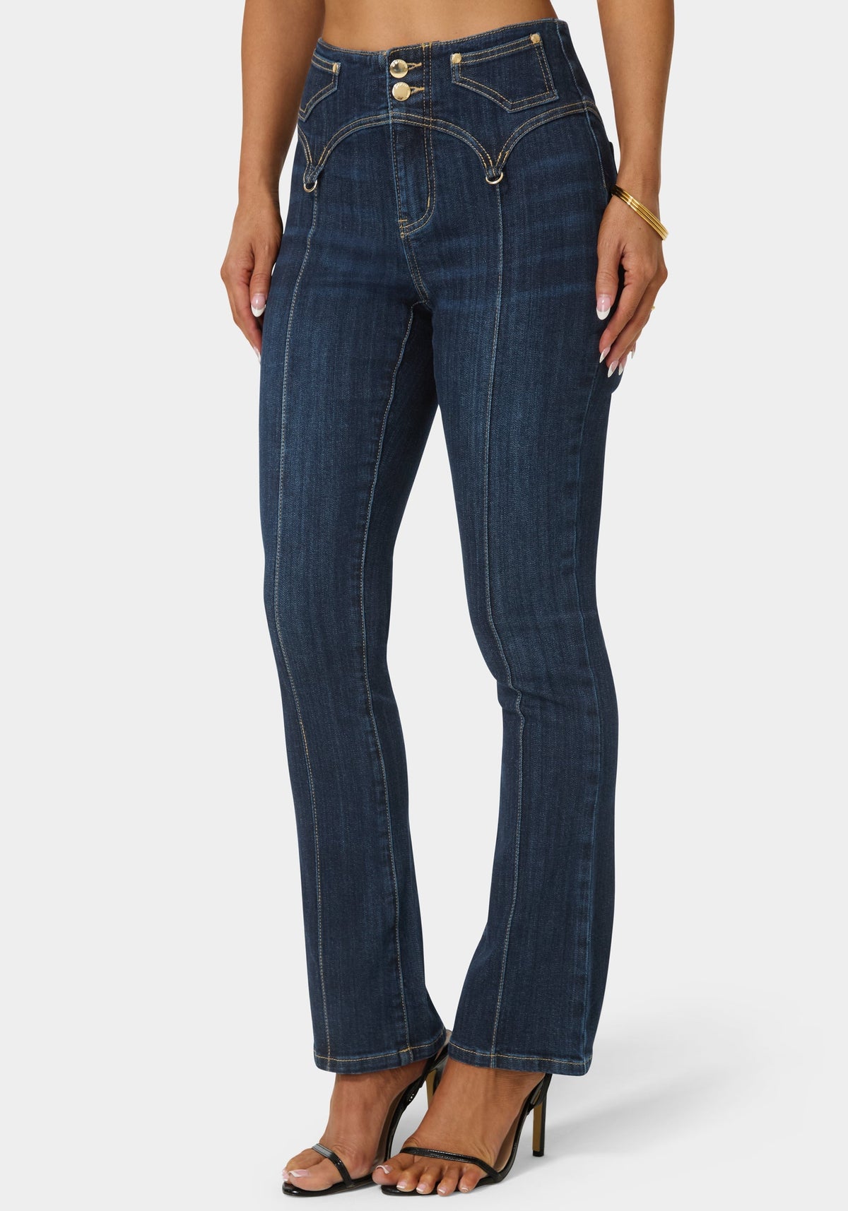 Bebe Natural Waist Mini Bootcut Leg Jeans