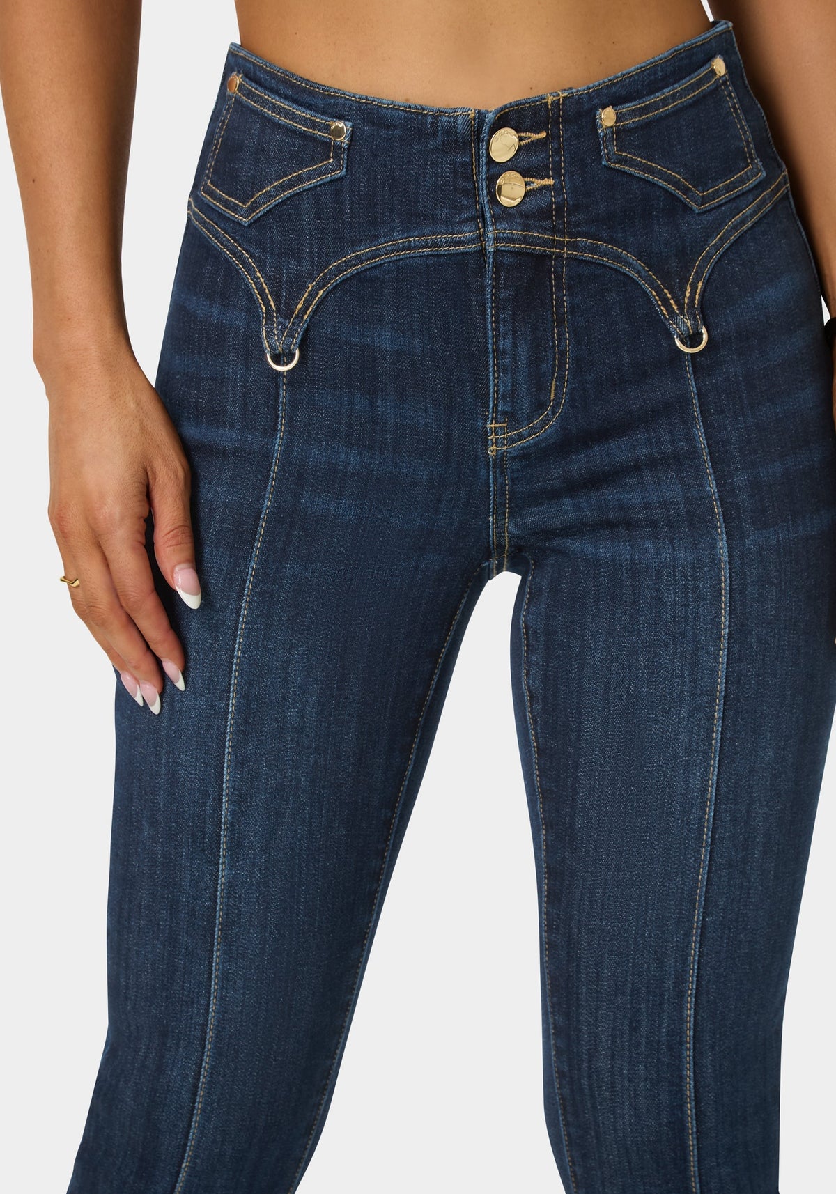 Bebe Natural Waist Mini Bootcut Leg Jeans