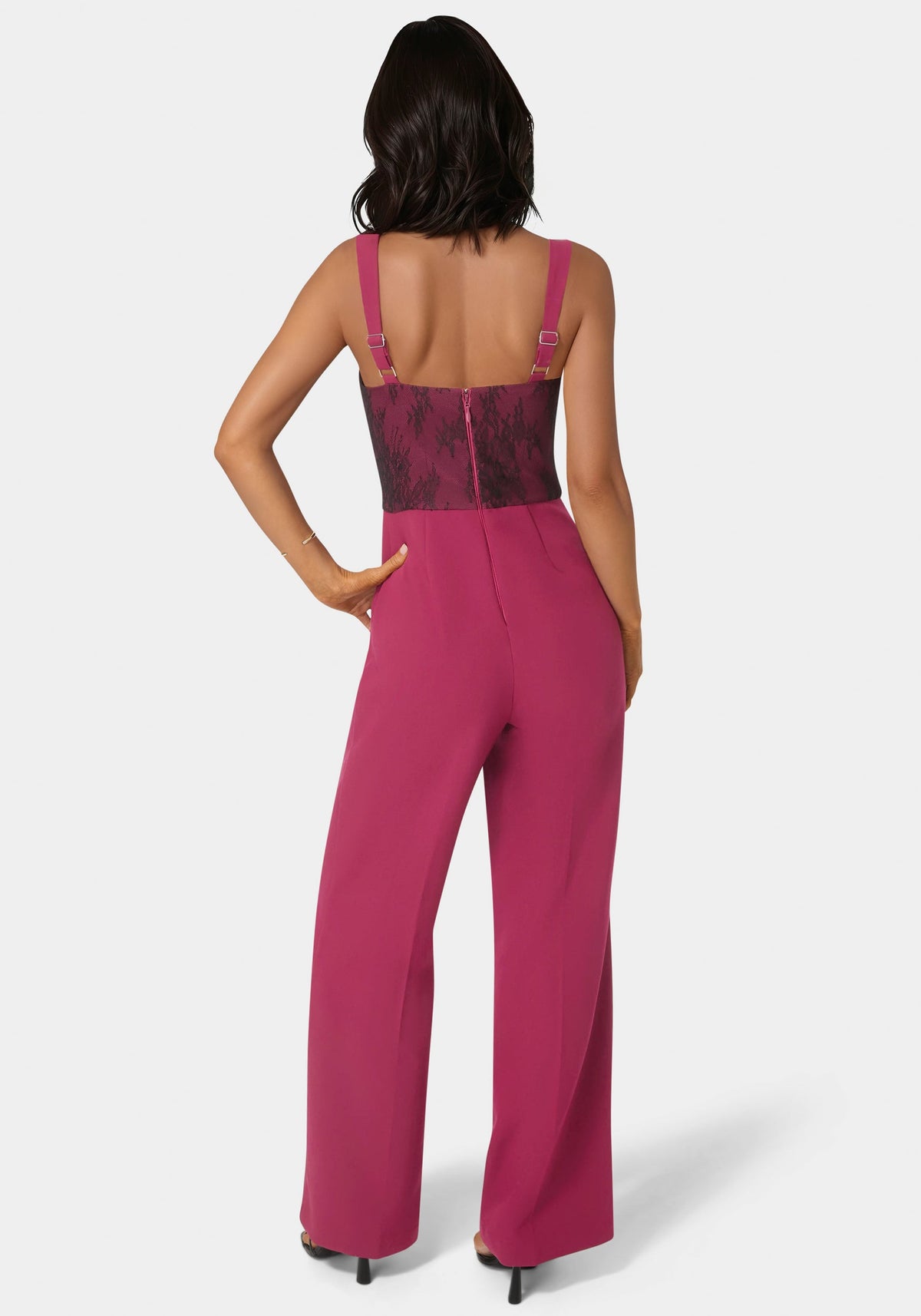 Bebe Lace Piecing Corset Jumpsuit