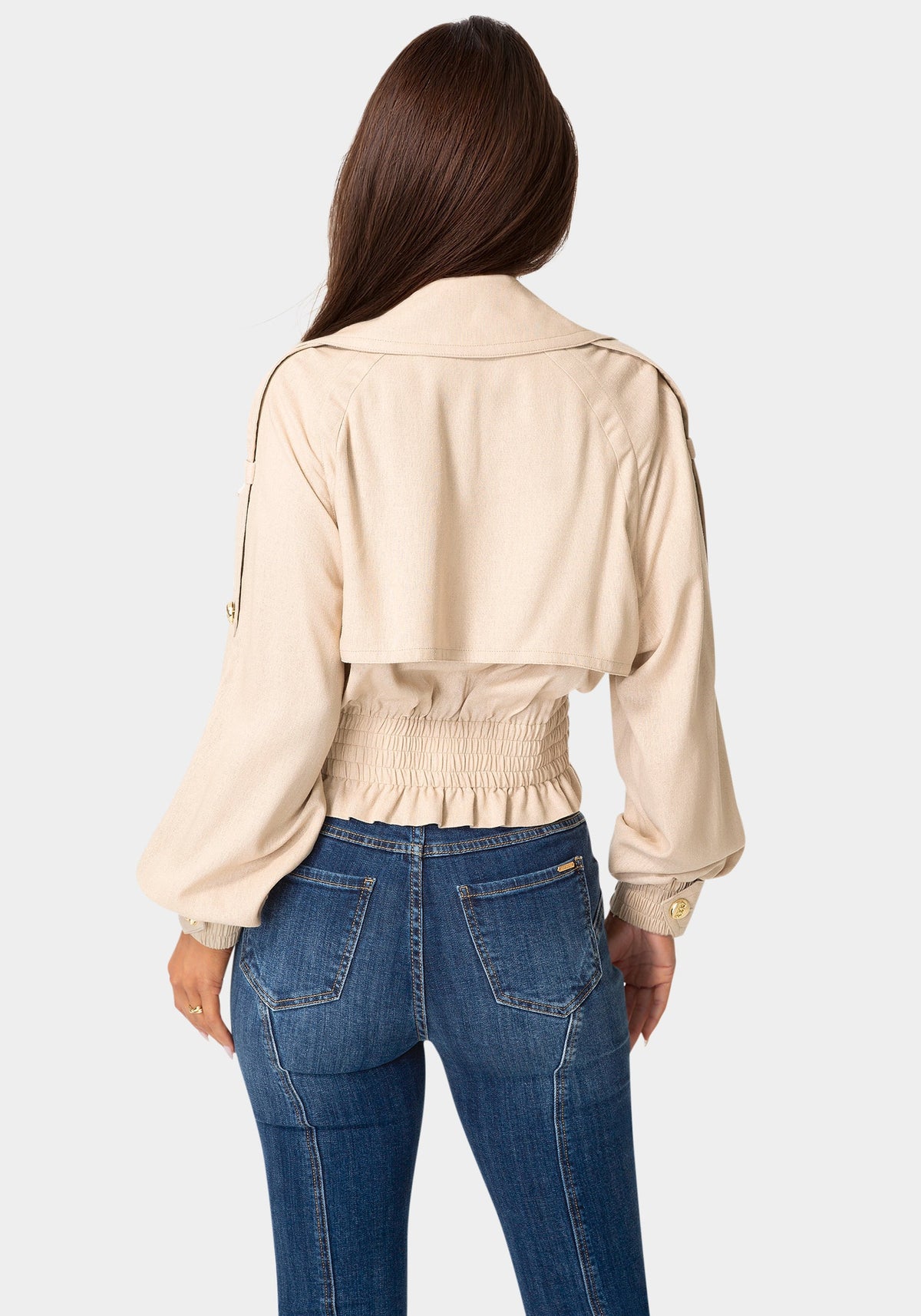 Bebe Cropped Trench Jacket