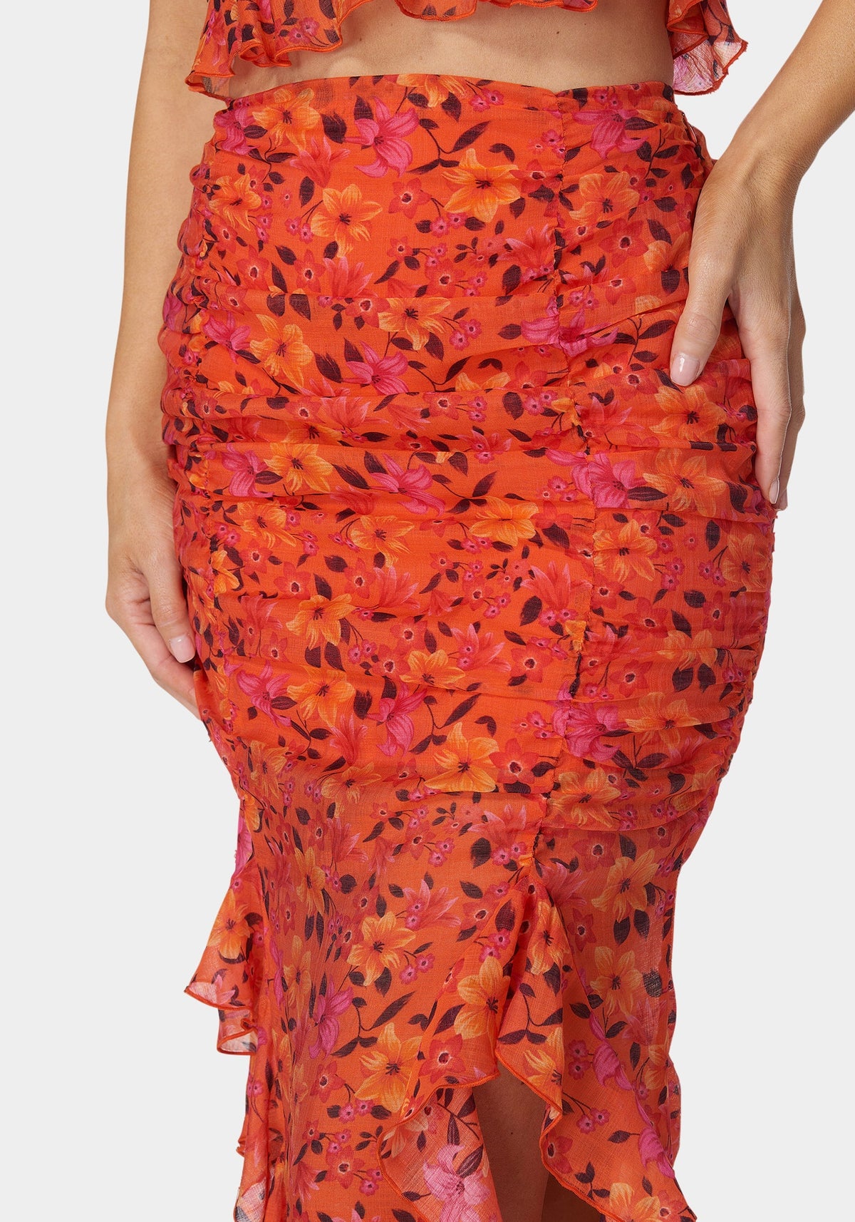 Bebe Ruffle Fringe Skirt