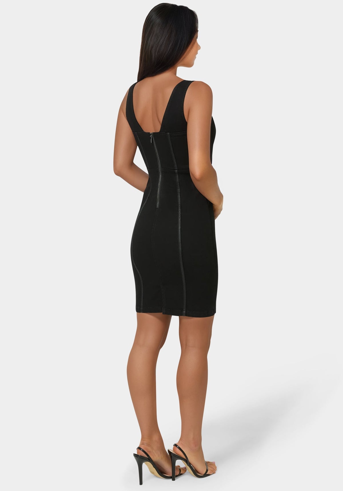 Bebe Fitted Mini Denim Dress