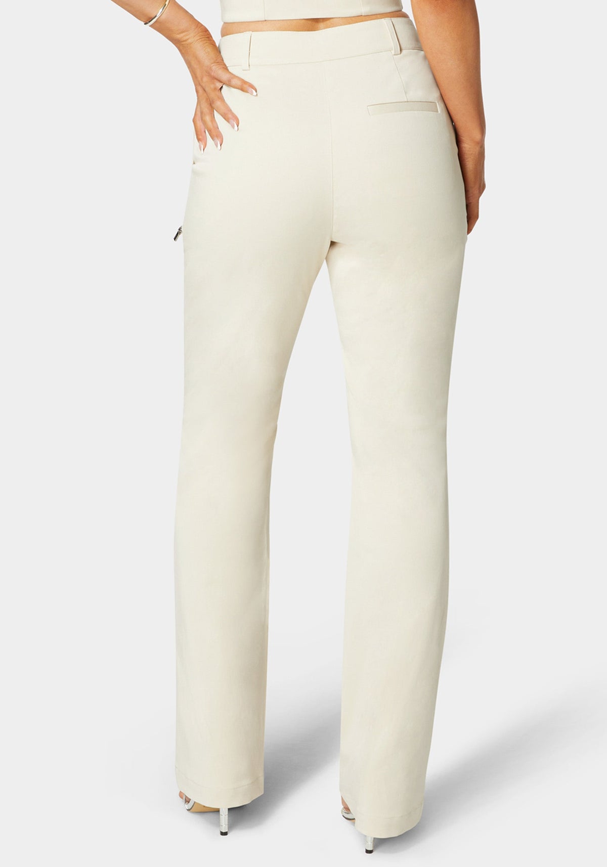 Bebe Zipper Detail Mini Bootcut Trousers
