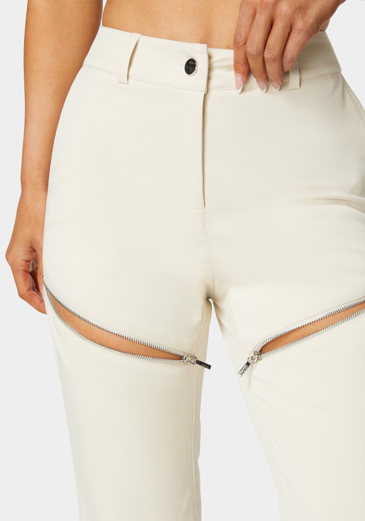 Bebe Zipper Detail Mini Bootcut Trousers