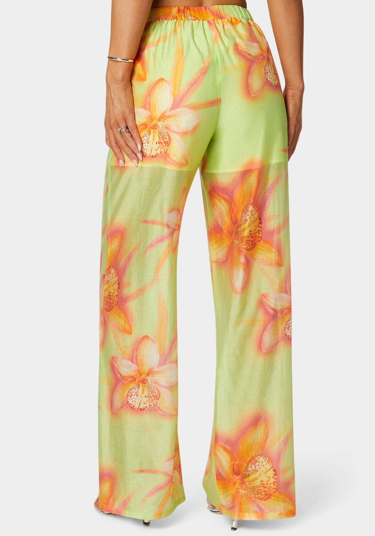 Bebe High-Waist Palazzo-Leg Pull-On Trousers