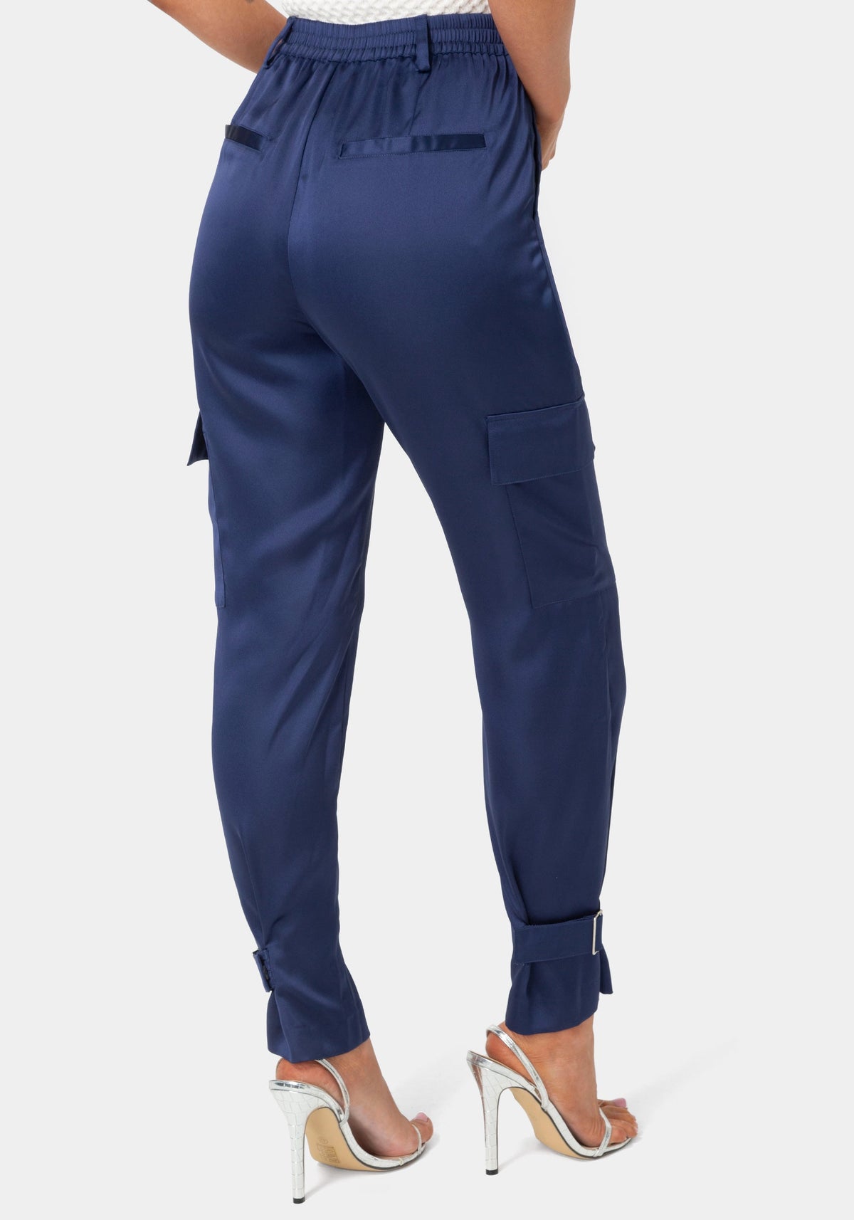 Bebe Satin Cargo Jogger