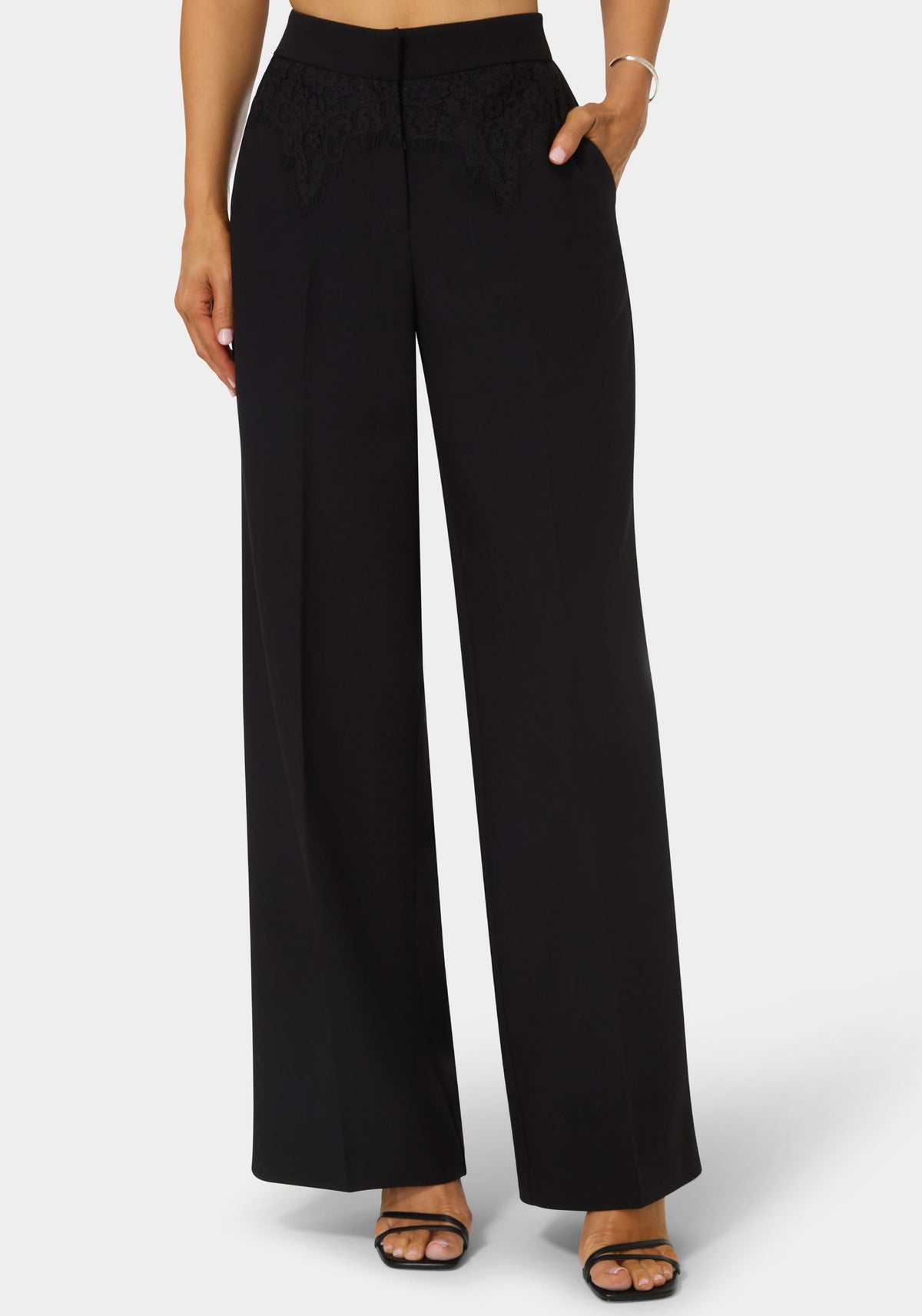 Bebe Tailored High Waist Palazzo Leg Pant