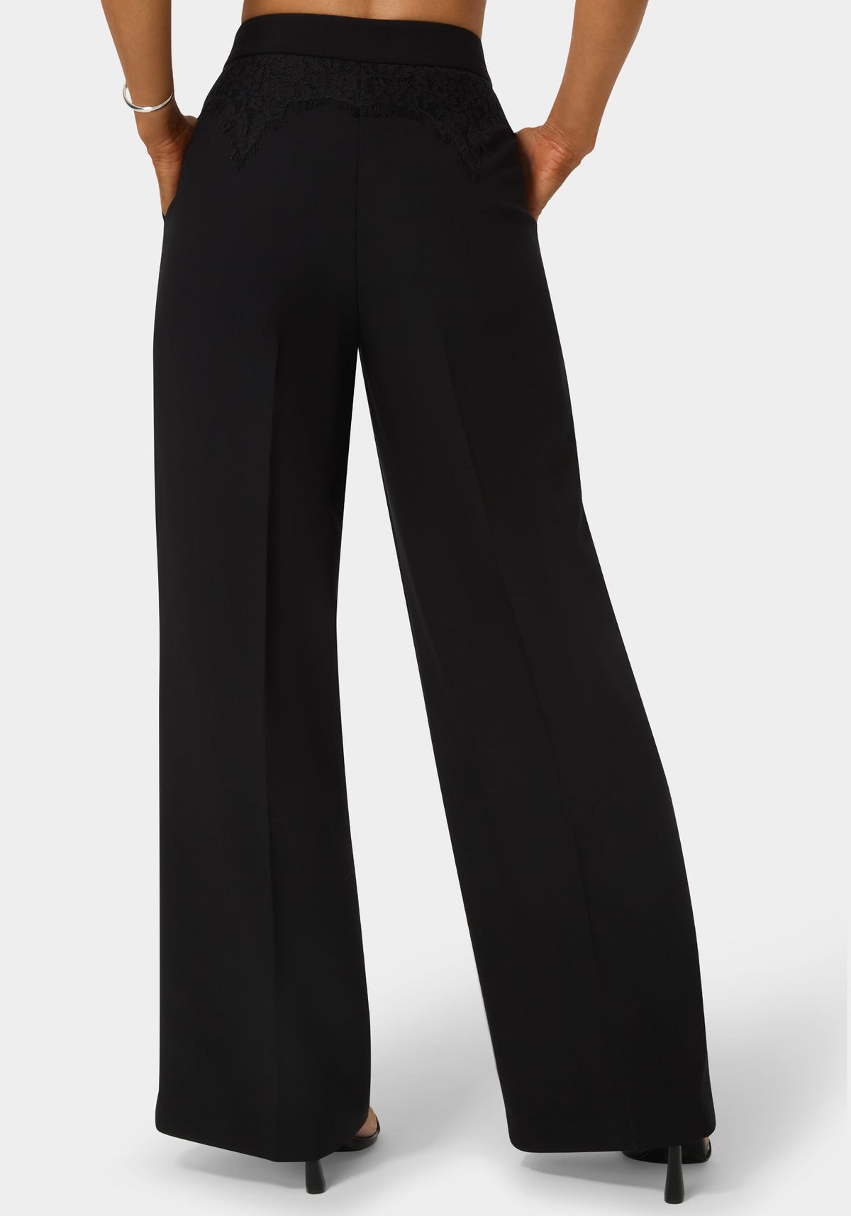 Bebe Tailored High Waist Palazzo Leg Pant