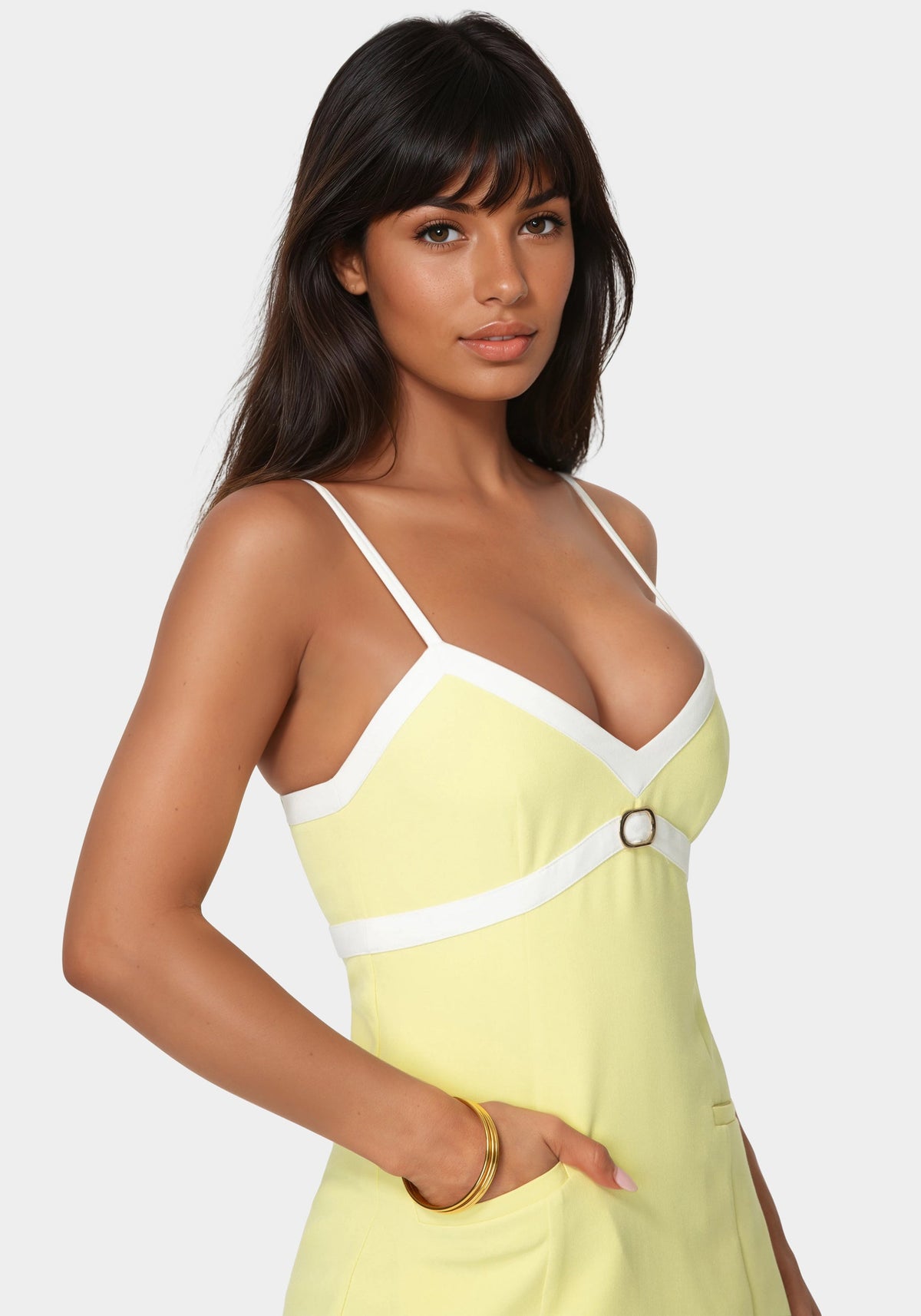 Bebe Tailored V-Neck Romper