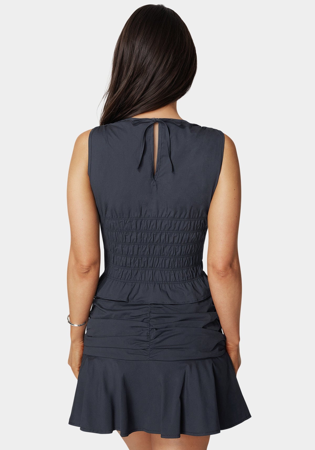 Bebe Ruched Ruffle Top