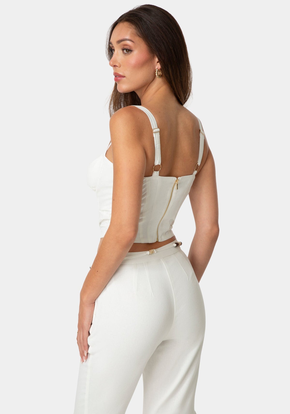 Bebe Fitted Linen Bustier