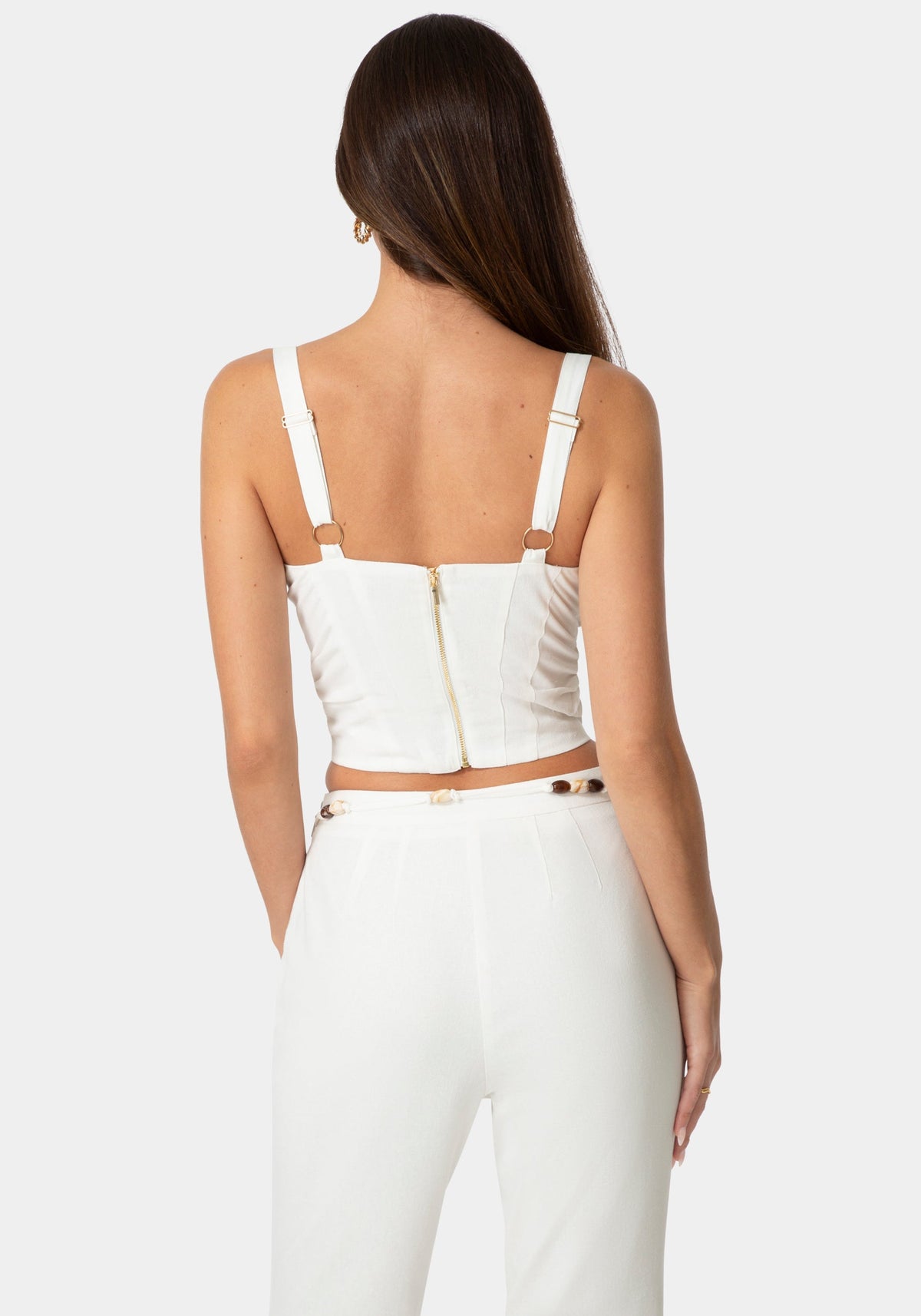 Bebe Fitted Linen Bustier