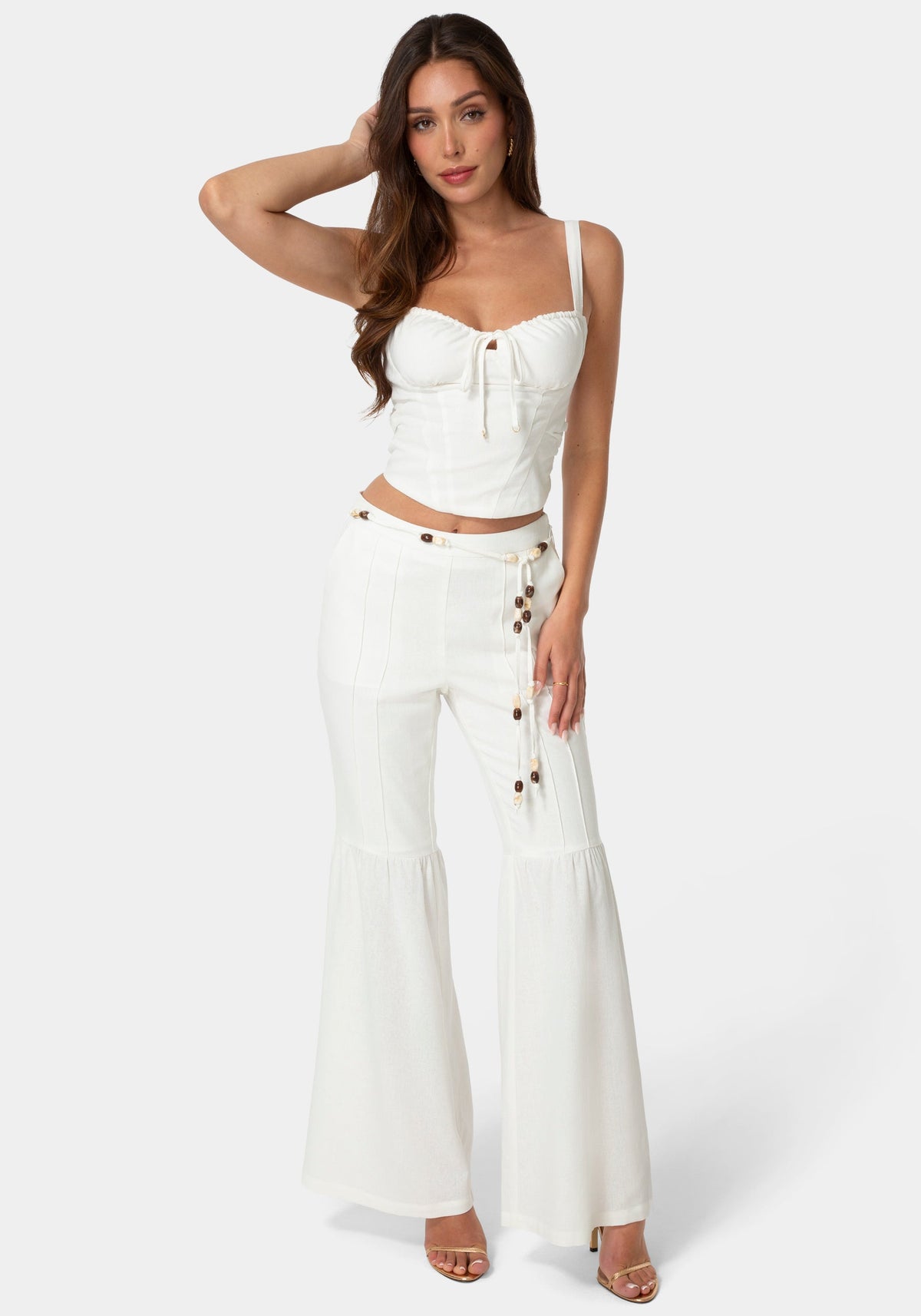 Bebe Fitted Linen Bustier