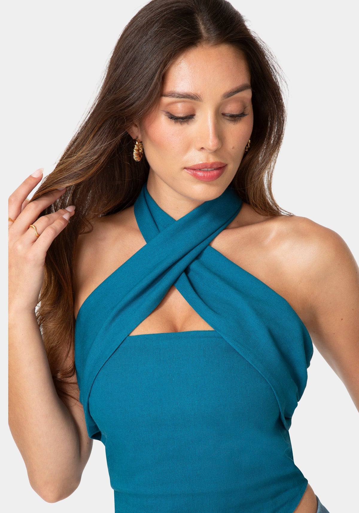 Bebe Versatile Scarf Linen Top