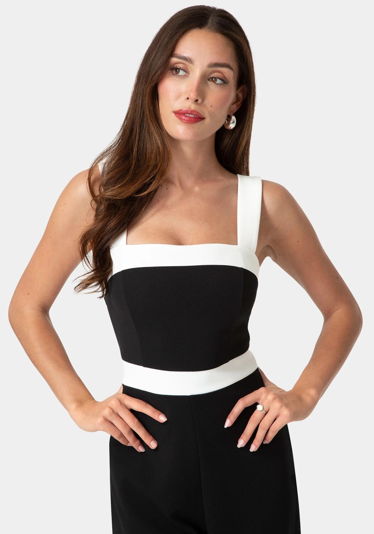 Bebe Colorblock Square Neck Jumpsuit