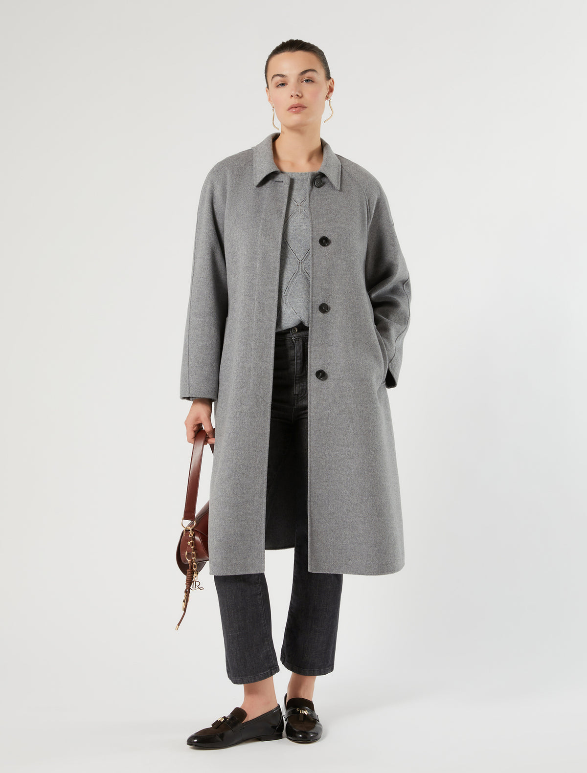 Marina Rinaldi Double Wool and Nylon Coat