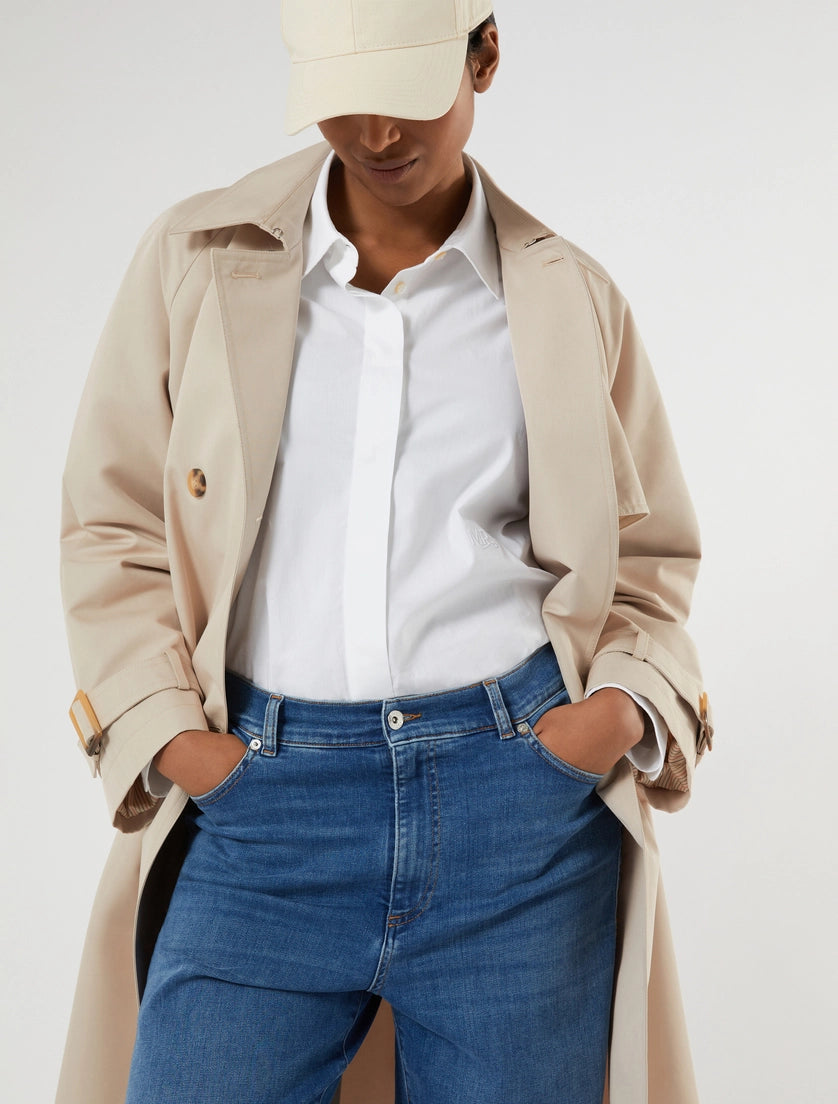 Marina Rinaldi Water-repellent twill trench coat