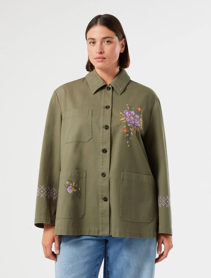 Marina Rinaldi Embroidered gabardine jacket