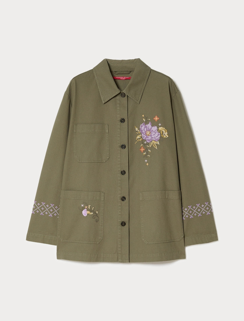 Marina Rinaldi Embroidered gabardine jacket