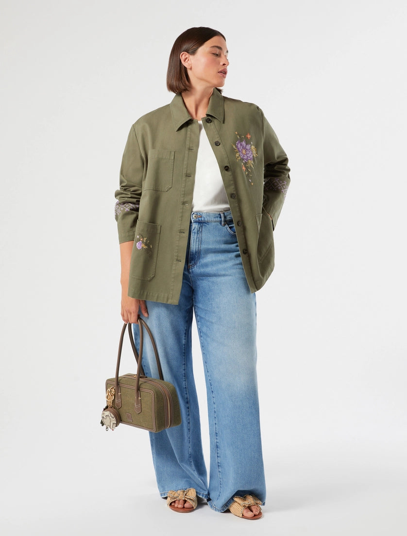 Marina Rinaldi Embroidered gabardine jacket