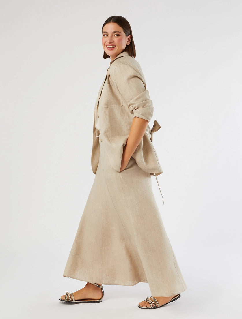 Marina Rinaldi Faded linen skirt